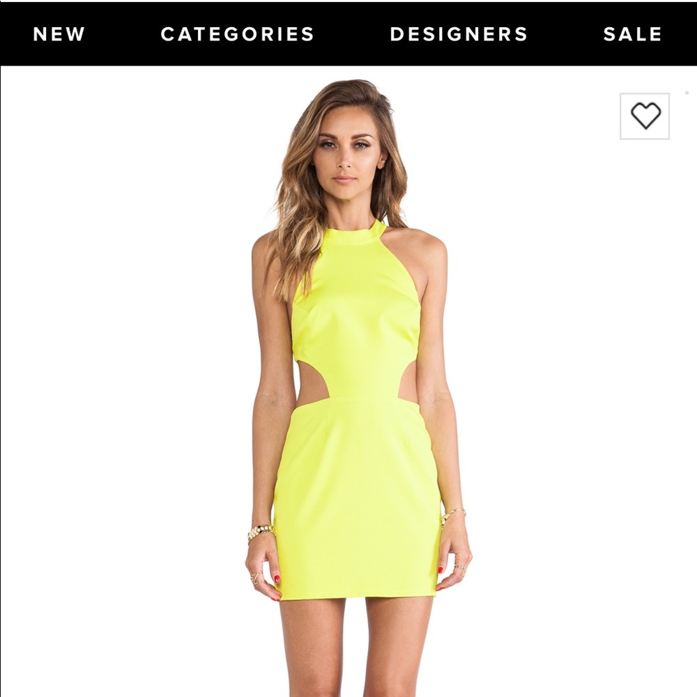 Naven T-back cutout dress in chartreuse