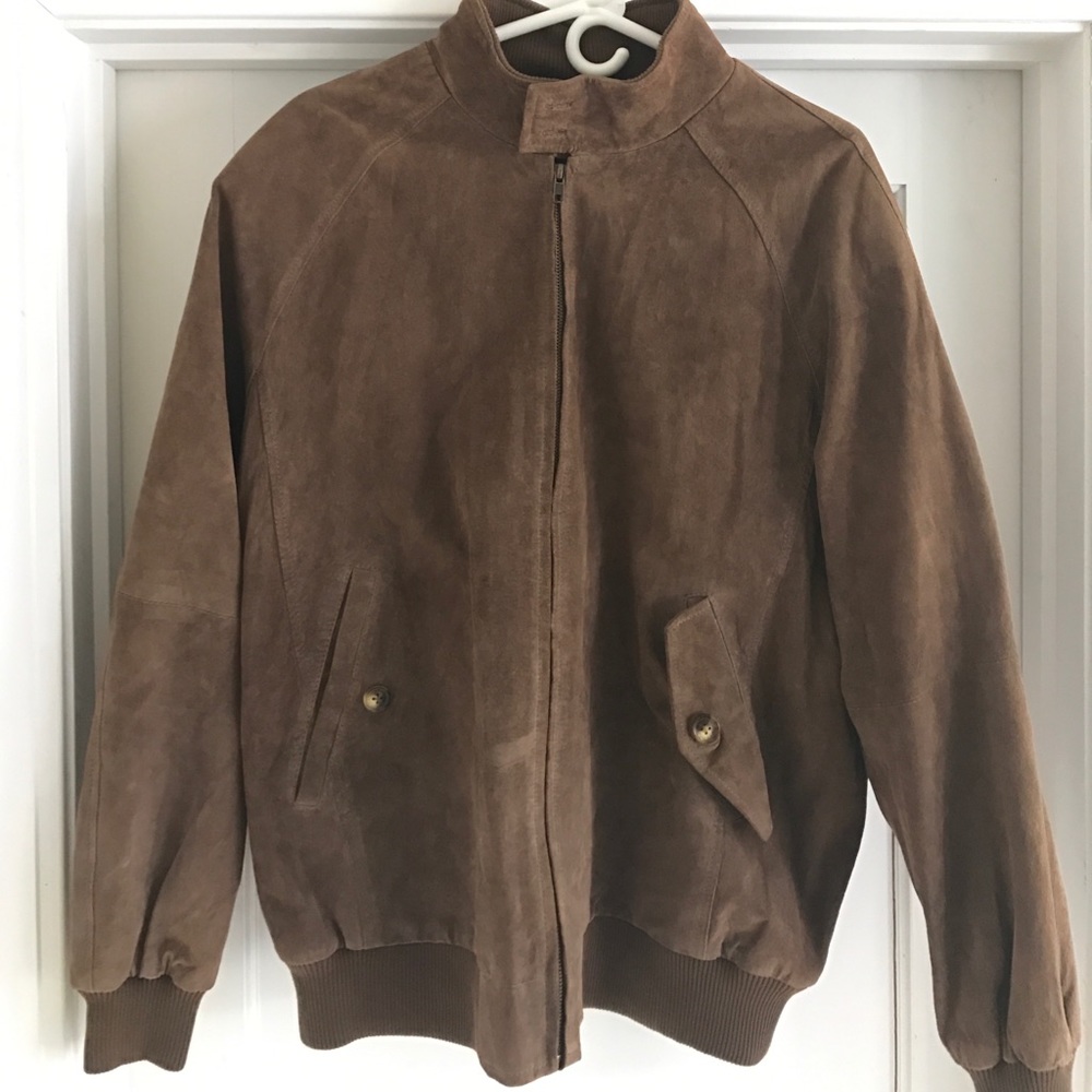 ORVIS brown bomber leather jacket. Never worn