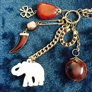 Long necklace with charms