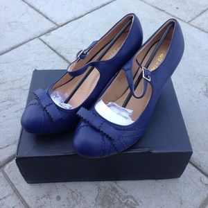 Chase + Chloe Blue MaryJane heels