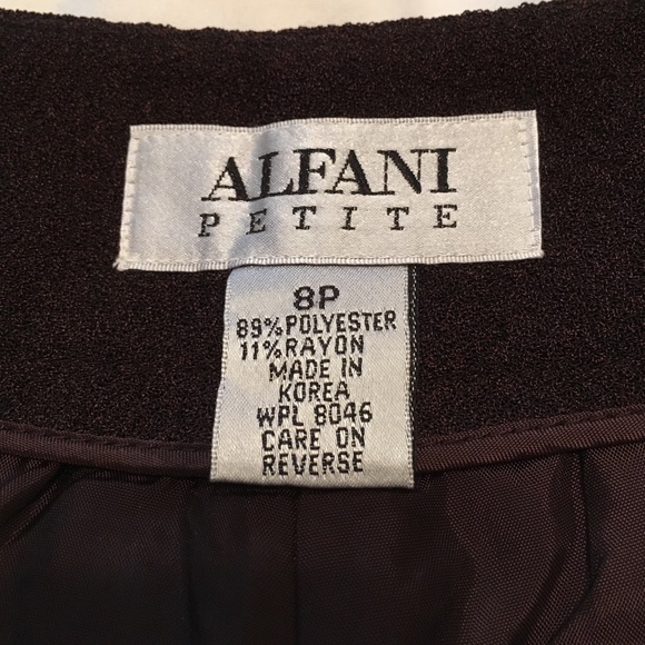 SOLD—Alfani petite size 8 brown lined wide leg - Picture 2 of 2