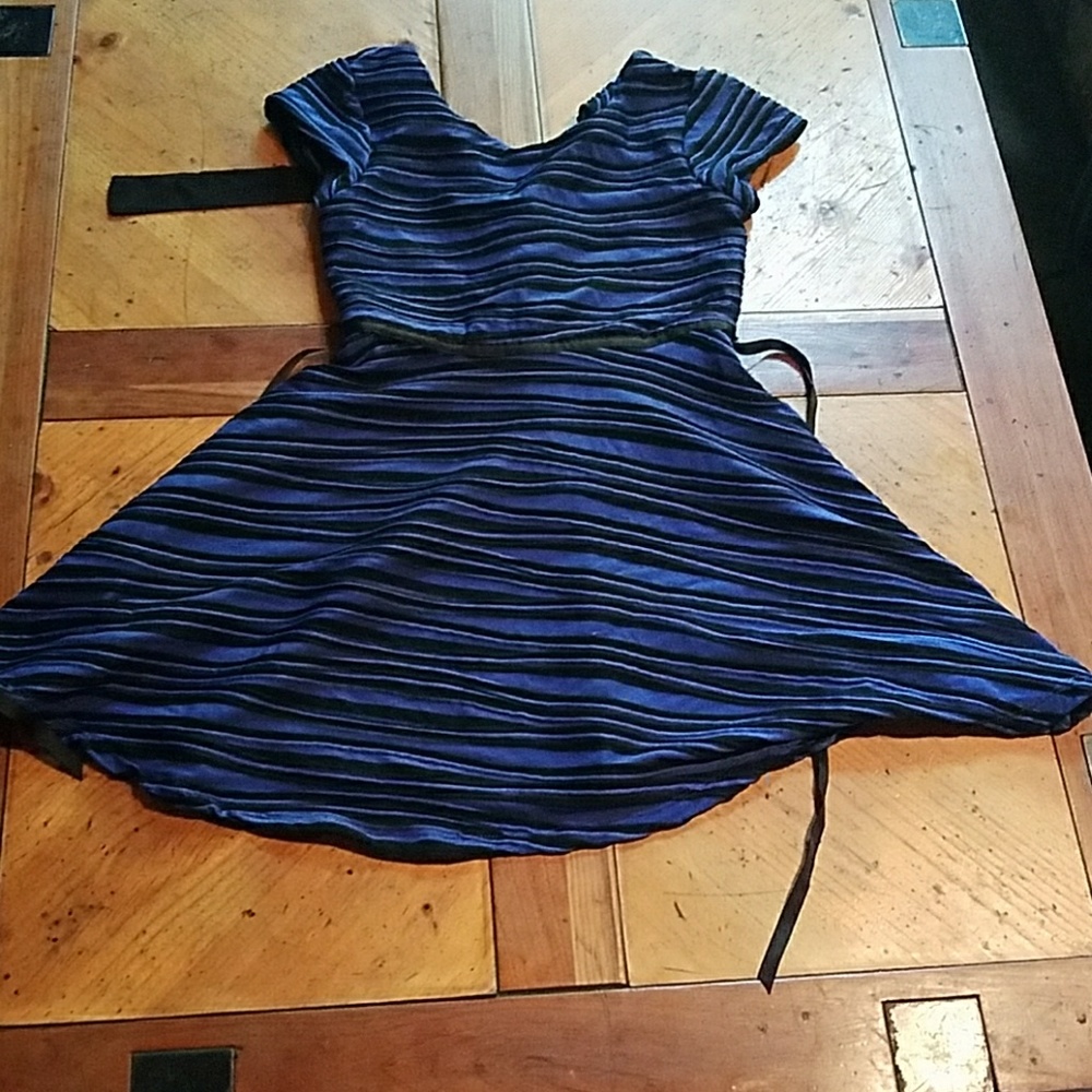 Blue and black dress