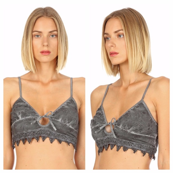 Charcoal Embroidered Bralette - Picture 3 of 4