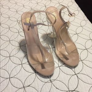 Ego t-strap clear sandals size 7