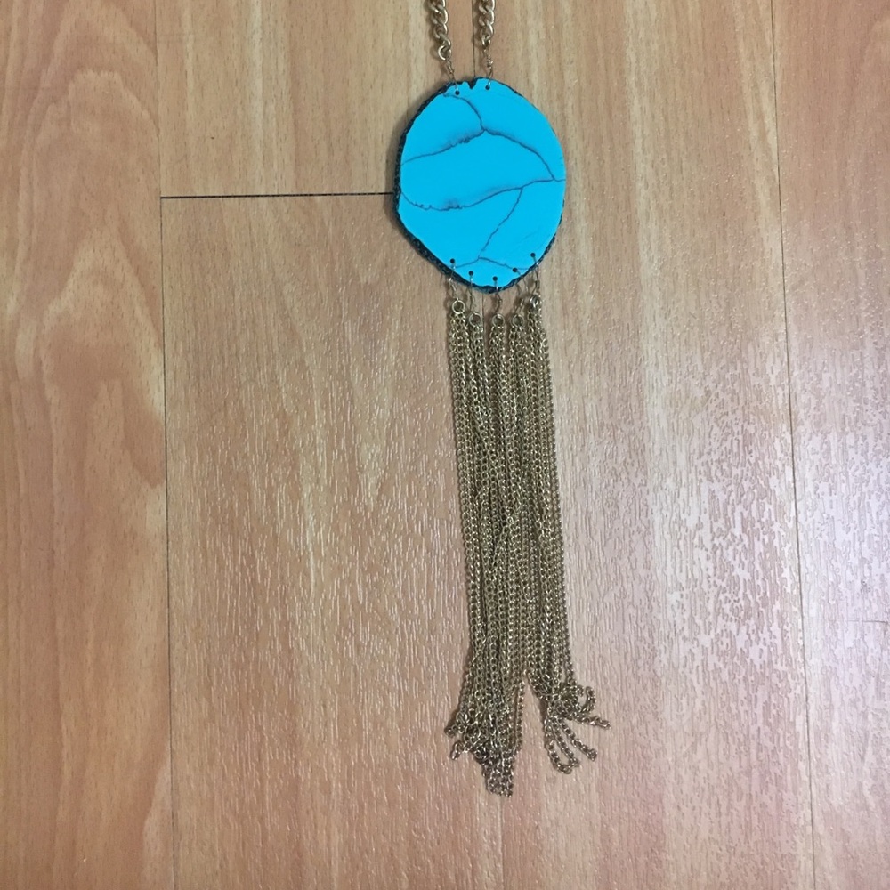 Vestique turquoise and gold necklace - Picture 2 of 2