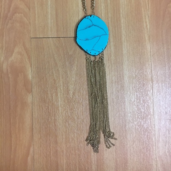 Vestique turquoise and gold necklace - Picture 2 of 2