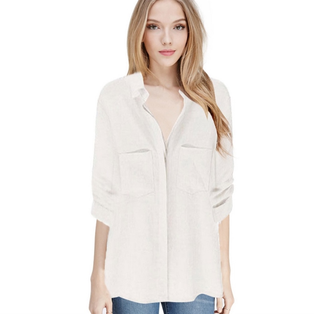 Sheer Linen Long Sleeve