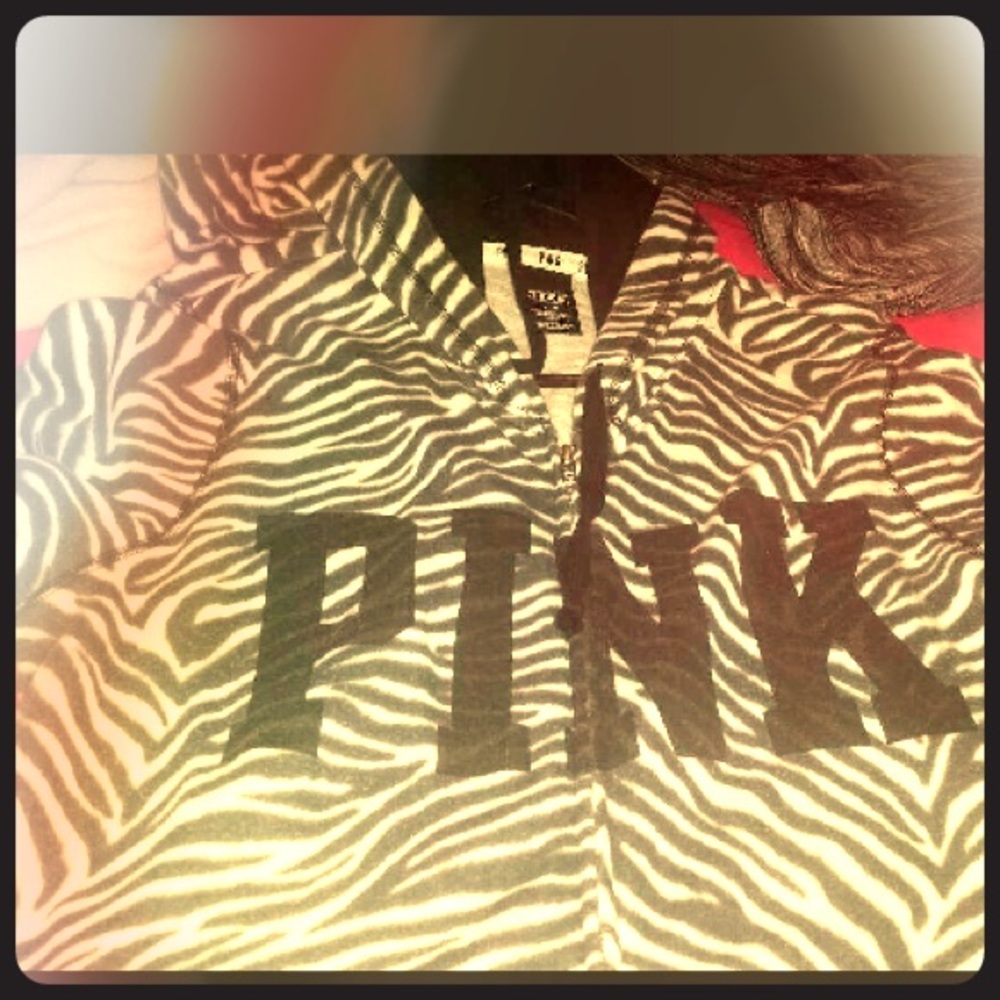 Pink zebra hoodie