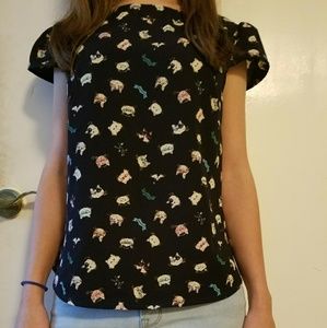 Cat print blouse