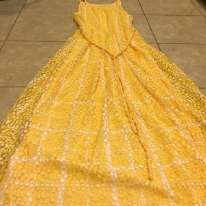 New York & Company yellow maxi dress
