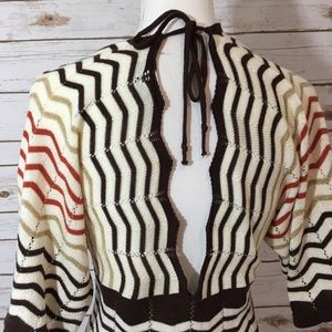 Retro Mod 70s Orange & Brown Sweater Top