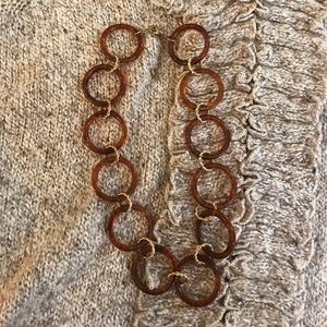 Ringed, brown and gold necklace