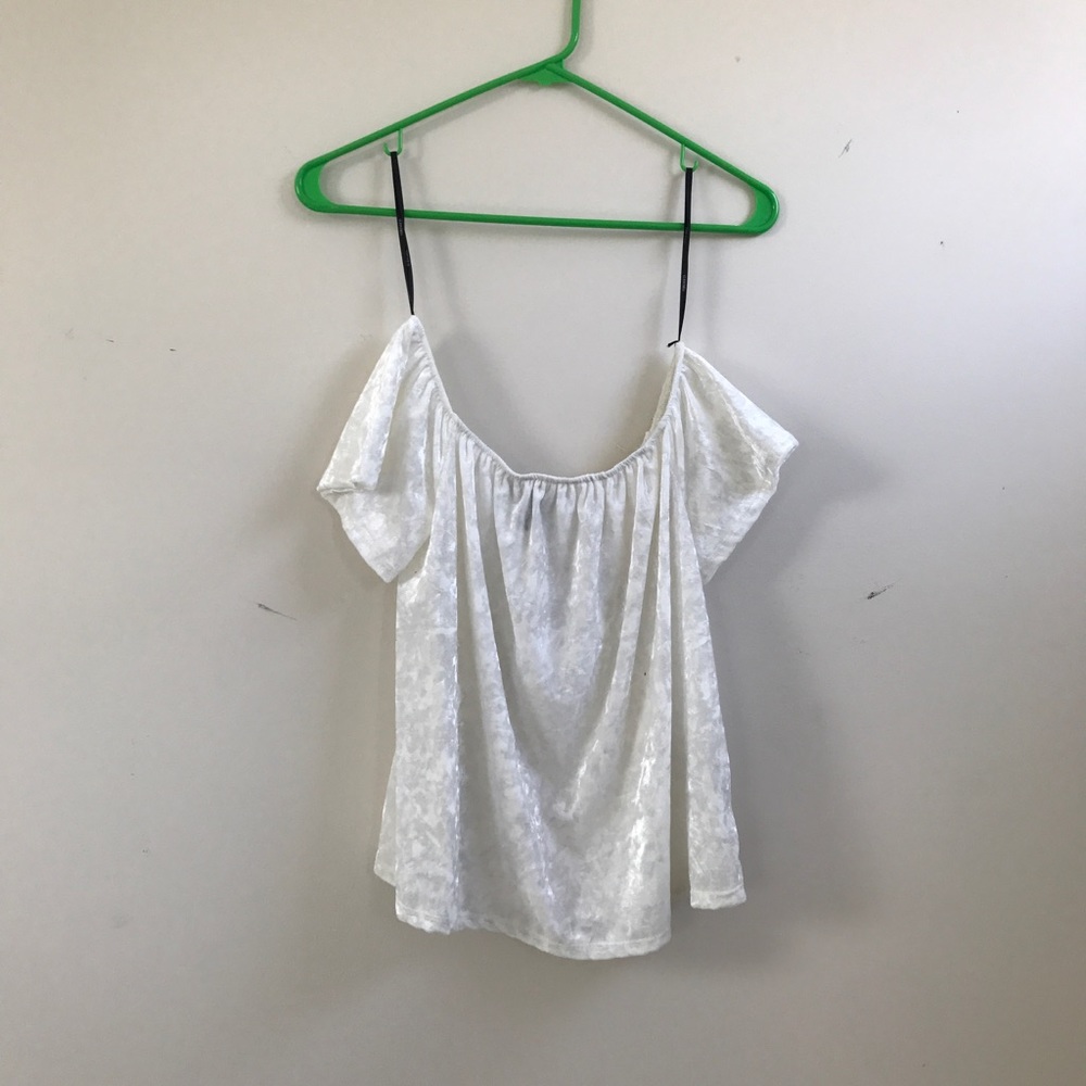 Velvet off the shoulder top