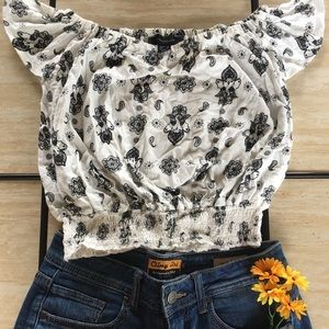 Primark off shoulder elephant print top