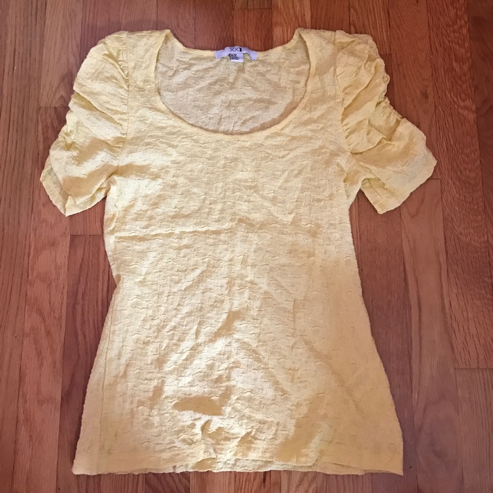 Yellow textured blouse