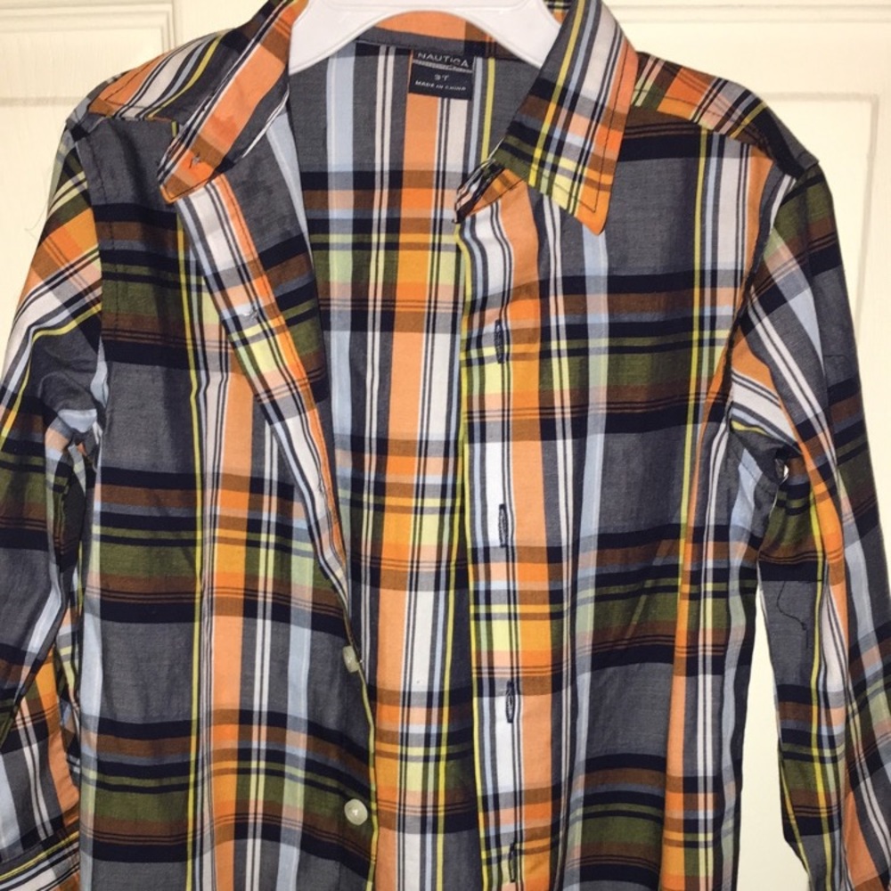 Nautica plaid button down 3T