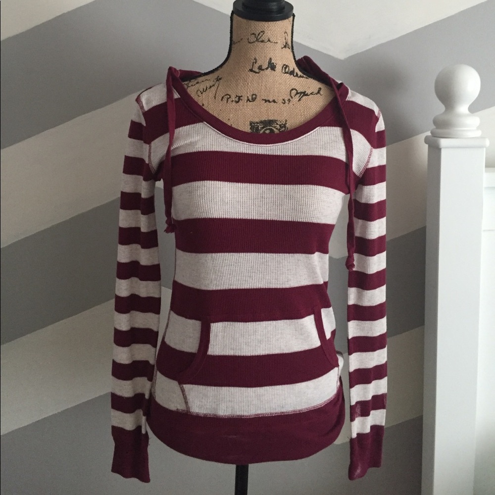 Maroon striped tee (worn once)