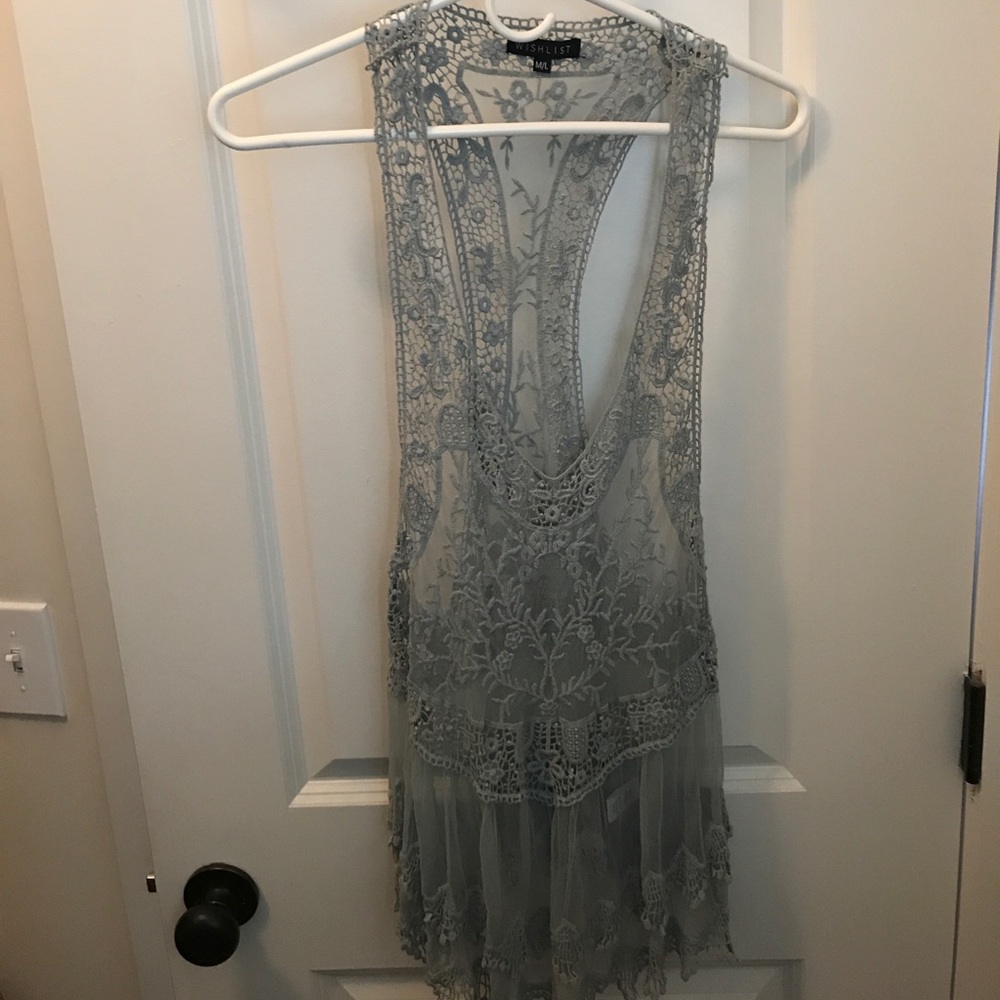 NWOT light blue sheer top