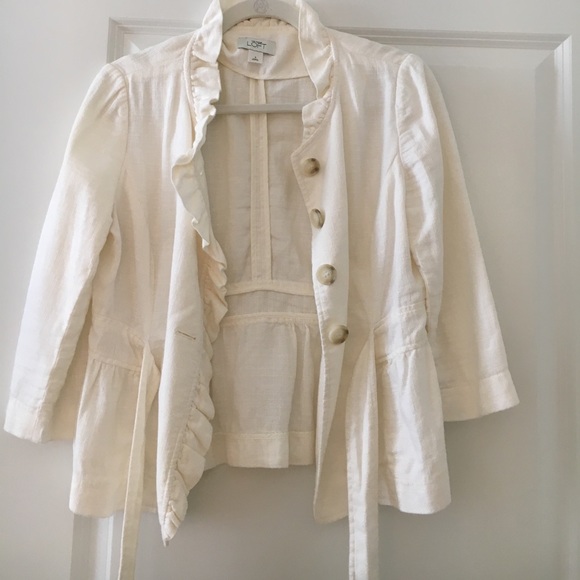 PRICE DROP! Ann Taylor Loft Cream Jacket - Picture 2 of 4