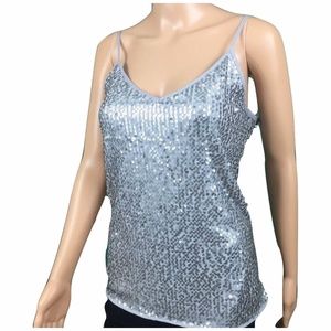 NWT Womens Banana Republic Sequin Tank Top Sz L