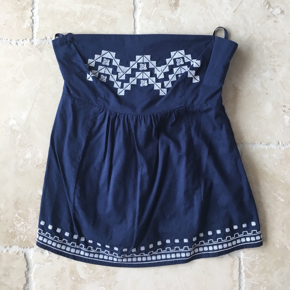 Strapless Navy Fossil Top, XS