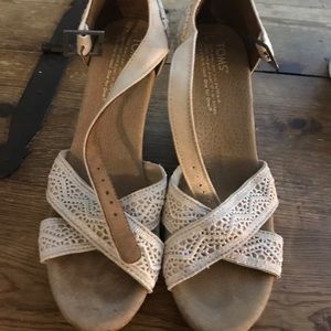 Toms Wedges (size 7) barely worn.