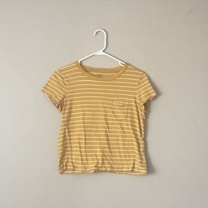 Mustard stripe Madewell top - size small