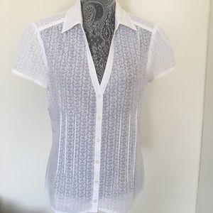 White button down short sleeve Blouse