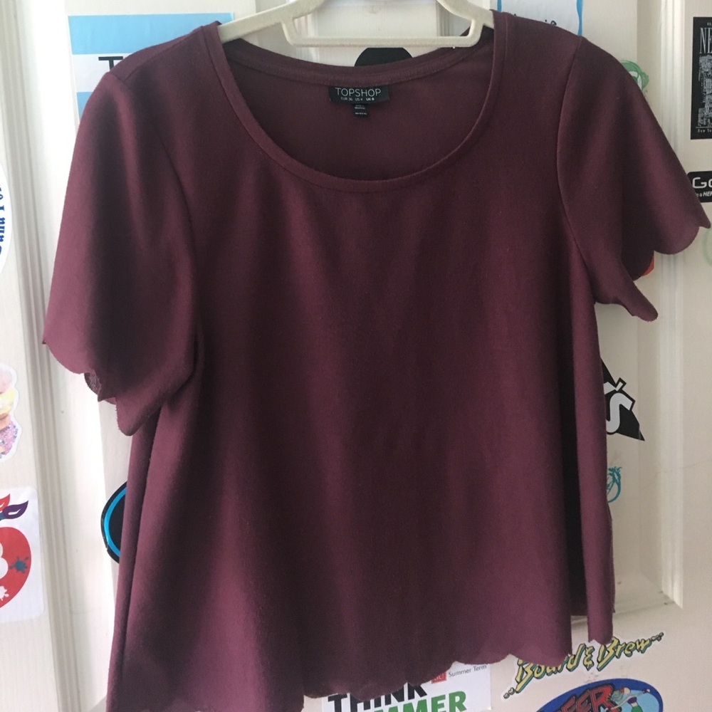 Burgundy topshop shirt