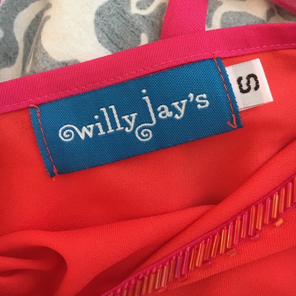 Willy Jay's Pink and Orange Colorblock V-neck - Picture 4 of 4