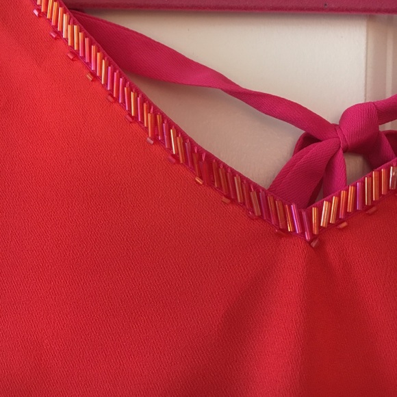 Willy Jay's Pink and Orange Colorblock V-neck - Picture 3 of 4