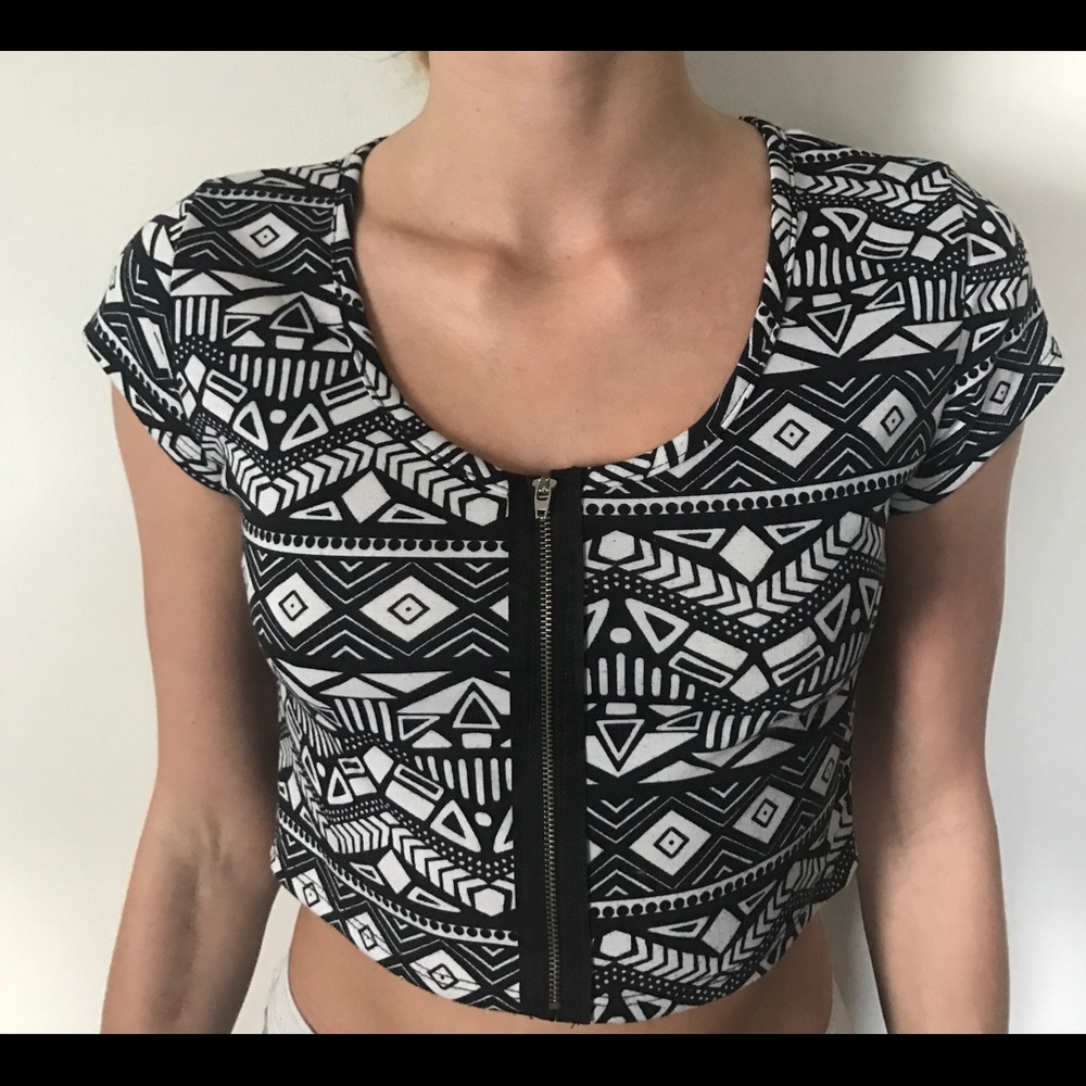 TAKASHA Tribal Pattern Crop Top