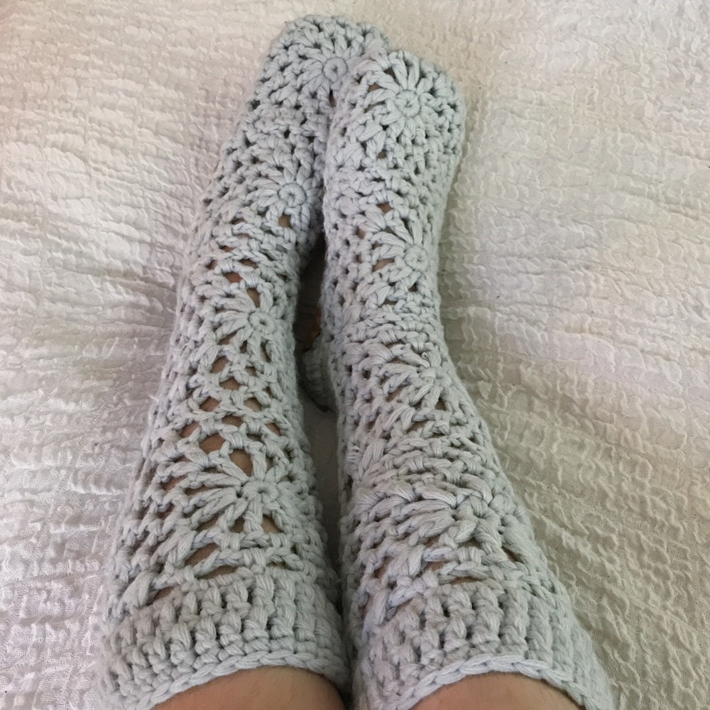 chunky knit slipper socks