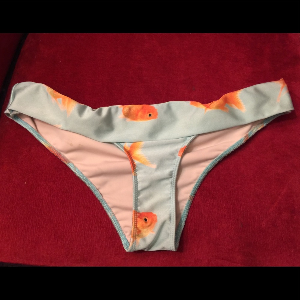 Wildfox Goldfish Fold Over Bikini Bottoms Sz. L