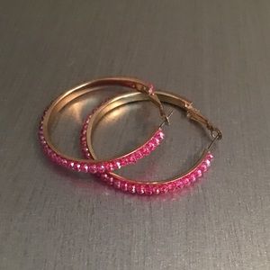 Pink Hoop Earrings