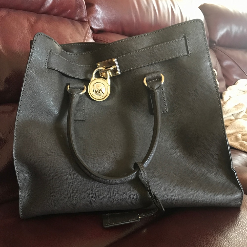 Michael Kors large leather tote bag