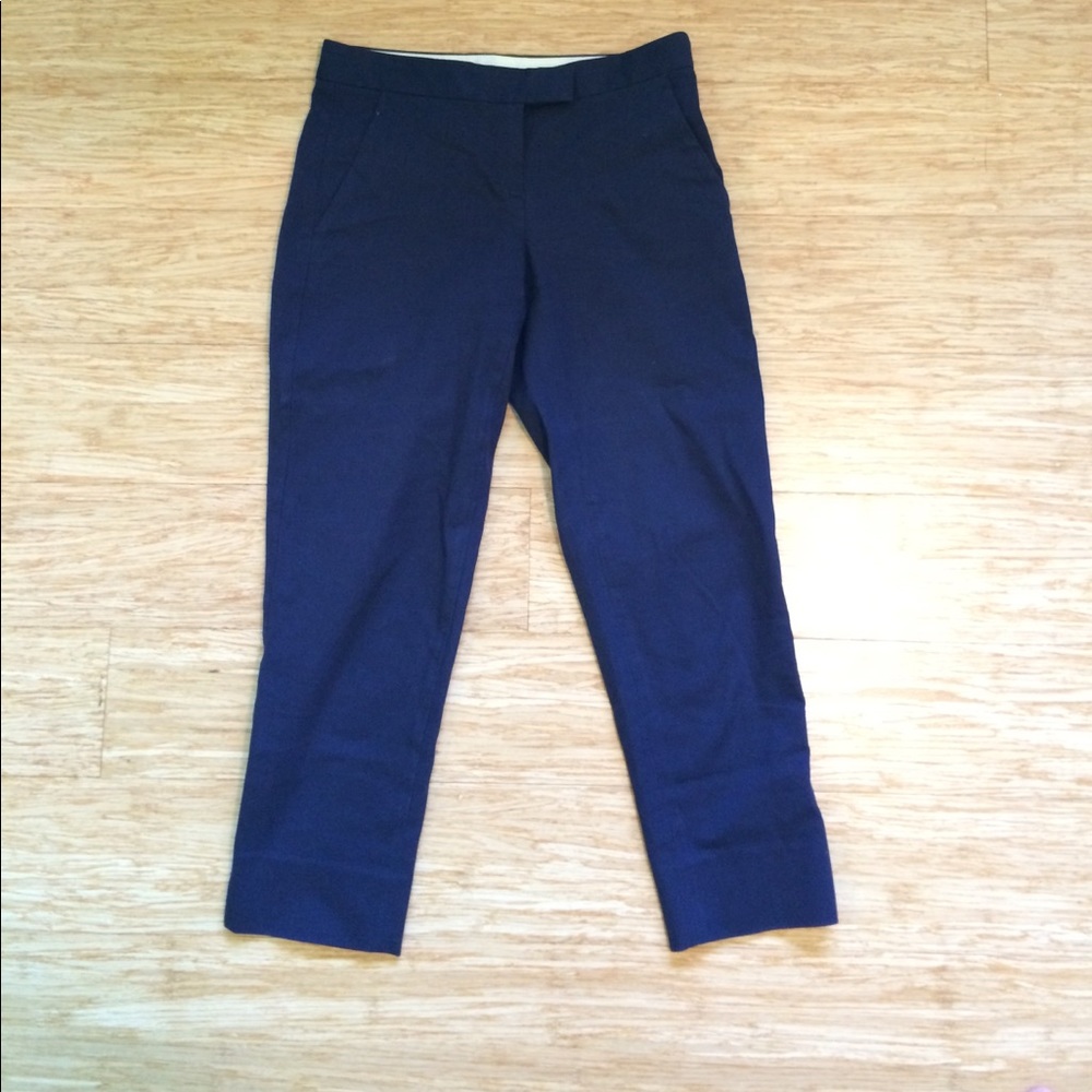 Theory skinny navy cropped trousers, 0