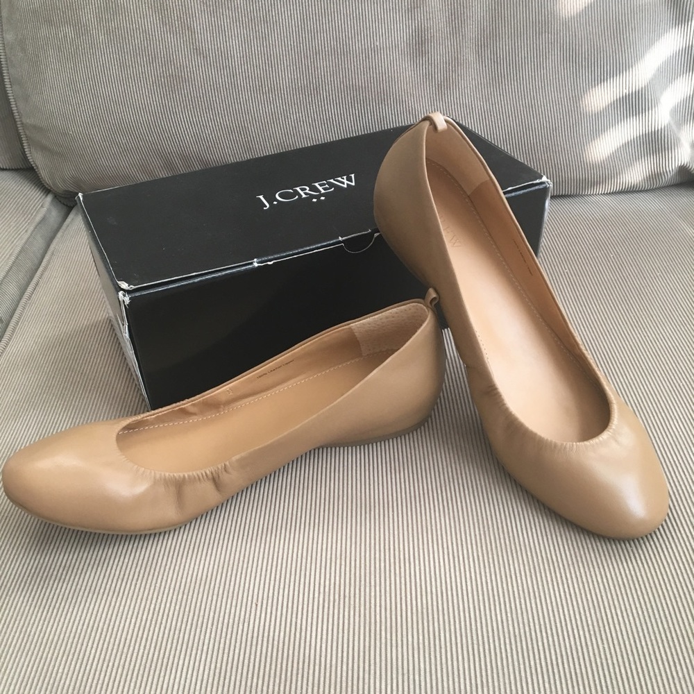J Crew tan ballet flats size 9