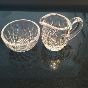 Waterford crystal sugar bowl and creamer
