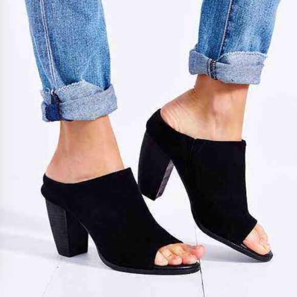 Urban Outfitters Shoes - SOLD Sol Sana black peep toe mule shoes 38 7.5