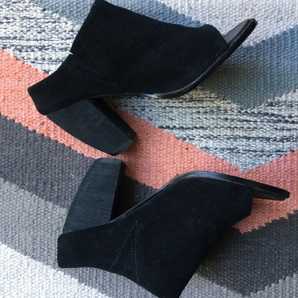 SOLD Sol Sana black peep toe mule shoes 38 7.5 - Picture 6 of 8