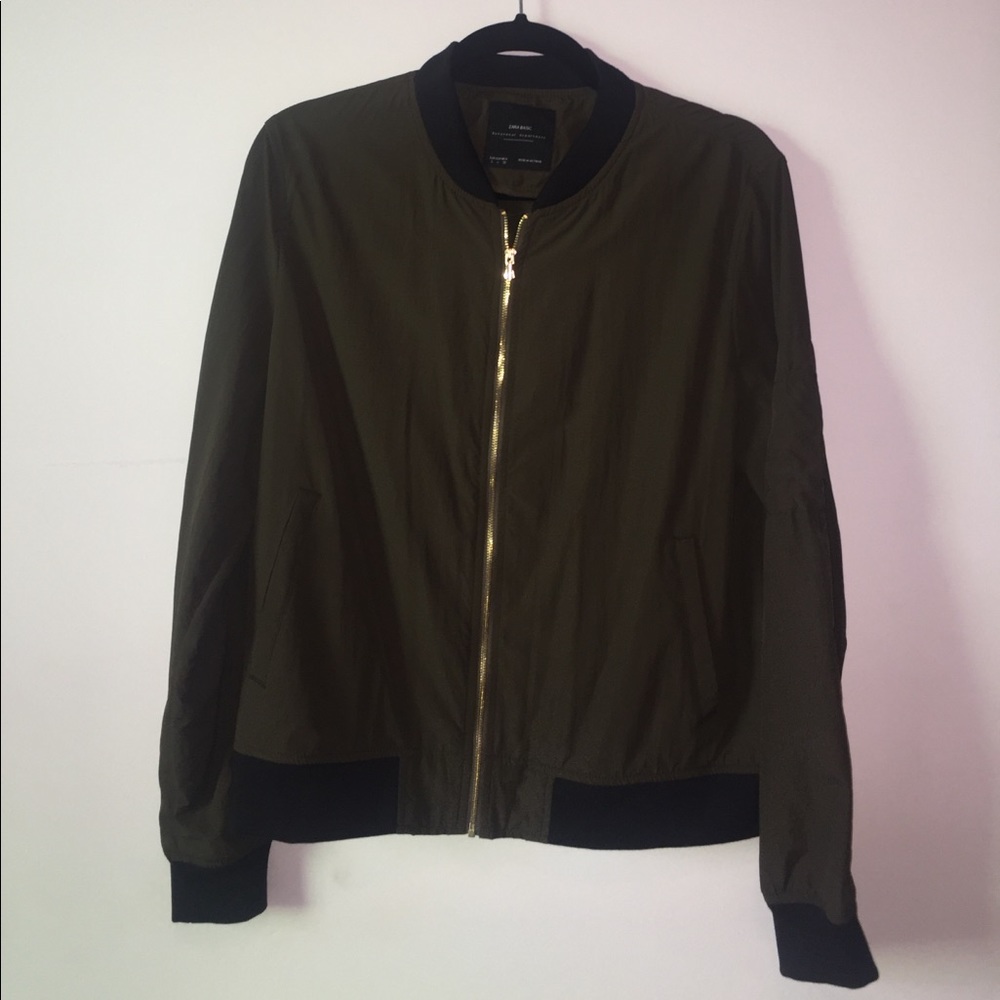 Lightweight Olive Zara bomber jacket