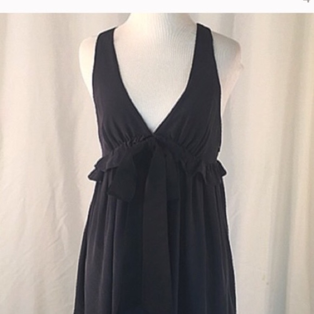 Sandro navy and black silk dress