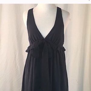 Sandro navy and black silk dress