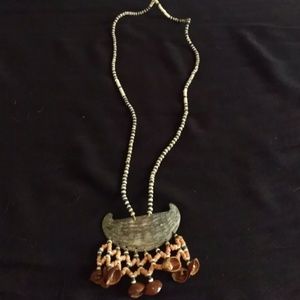 African shell statement necklace