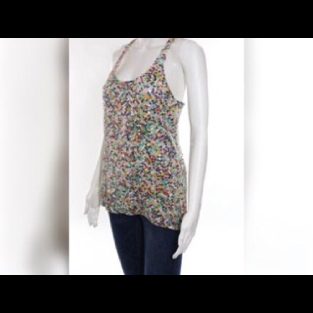 Parker multicolored sequin tank. Size small