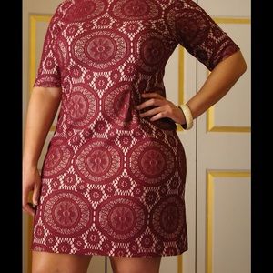 Burgundy and Cream Lace Dess