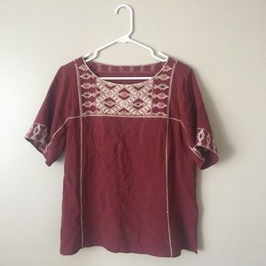Madewell embroidered tee top - small