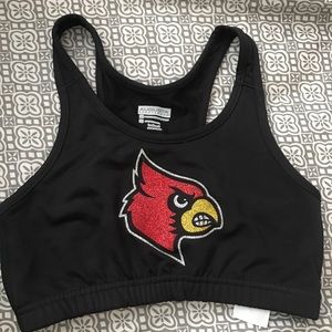 Louisville cardinal bird sports bra