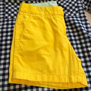 J Crew yellow chino shorts